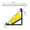 SUPINA C Přisazený, rohový profil pro LED pásky, sklon 60° nebo 30°, materiál hliník, povrch surový, max šířka LED pásků w=12mm, rozměry 16,5x16,5mm, l=1000mm náhled 8