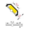 SADLERIA profil Přisazený, rohový profil pro LED pásky, sklon 45°, materiál hliník, povrch elox šedostříbrný mat, max šířka LED pásků w=10mm, rozměry 14,5x14,5mm, l=2000mm náhled 5