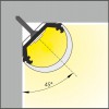 SADLERIA profil Přisazený, rohový profil pro LED pásky, sklon 45°, materiál hliník, povrch elox šedostříbrný mat, max šířka LED pásků w=10mm, rozměry 14,5x14,5mm, l=2000mm náhled 10
