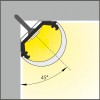 SADLERIA profil Přisazený, rohový profil pro LED pásky, sklon 45°, materiál hliník, povrch hliník surový, max šířka LED pásků w=10mm, rozměry 14,5x14,5mm, l=2000mm náhled 10