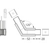 FICARIA spojka VESTAVNÝ profil 120 Spojovací komponent profilu, horizontální, 120°, materiál hliník+polykarbonát PC, povrch bílá, rozměry 52x20mm náhled 1