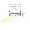 NUPHAR profil33 FLAT SURFACE Přisazený profil pro LED pásky, materiál hliník, povrch surový, max šířka LED pásků w=30mm, rozměry 33,4x12,8mm, l=2000mm náhled 5