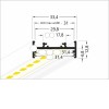 NUPHAR PROFIL33 FLAT 33,4x12,8mm Přisazený profil pro LED pásky, materiál hliník, povrch elox šedostříbrný mat, max šířka LED pásků w=30mm, rozměry 33,4x12,8mm, l=4000mm náhled 5