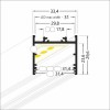 NUPHAR PROFIL 33 SURFACE, 29,6x33,4mm Přisazený profil pro LED pásky, materiál hliník, povrch elox šedostříbrný mat, max šířka LED pásků w=30mm, rozměry 29,6x33,4mm, l=4000mm náhled 3