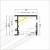NUPHAR PROFIL 38 WALL 38x33,4mm Nástěnný profil pro LED pásky, materiál hliník, povrch bílý, max šířka LED pásků w=30mm, boční úchyt LED pásků, rozměry 38x33,4mm, l=2000mm náhled 3