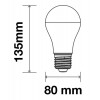 VT-298 LED žárovka 18W E27 VÝPRODEJ LED žárovka, těleso plast bílá, difuzor plast opál, LED 18W, teplá 3000K, 2000lm, E27, A80, 230V, tř.1, rozměry d=80mm, h=135mm náhled 2