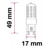VT-204 LED žárovka G9 3W 300LM VÝPRODEJ LED žárovka, těleso plast bílá, krycí plast transparentní, LED 3W, teplá 3000K, 300lm, G9, 230V, rozměry d=17mm, h=49mm náhled 2
