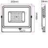 VT-30 VÝPRODEJ Světlomet, venkovní reflektor, těleso hliník, povrch černá, krycí sklo čiré, LED 50W, neutrální 4000K, 4000lm, 230V, IP65, tř.1, rozměry 223x188x28mm náhled 15