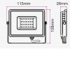 VT-30 VÝPRODEJ Světlomet, venkovní reflektor, těleso hliník, povrch černá, krycí sklo čiré, LED 30W, 2400lm, neutrální 4000K, Ra80, 230V, IP65, IK05, rozměry 178x28x152mm náhled 20