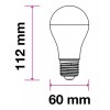 VT-2011 LED žárovka E27 stmívatelná VÝPRODEJ LED žárovka, těleso plast bílá, difuzor plast opál, LED 9W, neutrální 4000K, 806lm, E27, A60, stmívatelná vyp/zap vypínačem 100%, 50%, 25%, 230V, rozměry d=60mm, náhled 2