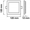 VT-1207 LED vestavné čtvercové VÝPRODEJ Stropní, vestavné, čtvercové svítidlo, těleso hliník, povrch bílá, difuzor plast opál, LED 12W, neutrální 4000K, 1000lm, 230V, IP20, tř.1, rozměry 170x170x12mm náhled 2
