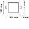 VT-2407 LED vestavné čtvercové VÝPRODEJ Stropní, vestavné, čtvercové svítidlo, těleso hliník, povrch bílá, difuzor plast opál, LED 24W, neutrální 4000K, 2000lm, 230V, IP20, tř.1, rozměry 300x300x12mm náhled 4