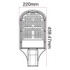 VT-101ST LED IP65 VÝPRODEJ Veřejné osvětlení, těleso hliník, černá, krycí sklo čiré, LED 100W, 10000lm, neutrální 4000K, Ra70, 230V, IP65, tř.1, rozměry 220x460mm, úchyt na výložník d=60mm náhled 3