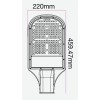 NURA LED 100W IP65 VÝPRODEJ Veřejné osvětlení, těleso hliník, černá, krycí sklo čiré, LED 100W, 10000lm, neutrální 4000K, Ra70, 230V, IP65, tř.1, rozměry 220x460mm, úchyt na výložník d=60mm náhled 4