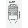 VT-101ST LED IP65 VÝPRODEJ Veřejné osvětlení, těleso hliník, černá, krycí sklo čiré, LED 100W, 10000lm, neutrální 4000K, Ra70, 230V, IP65, tř.1, rozměry 220x460mm, úchyt na výložník d=60mm náhled 4