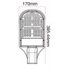 VT-101ST LED IP65 VÝPRODEJ Veřejné osvětlení, těleso hliník, černá, krycí sklo čiré, LED 100W, 10000lm, neutrální 4000K, Ra70, 230V, IP65, tř.1, rozměry 220x460mm, úchyt na výložník d=60mm náhled 6