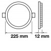 VT-624 LED KRUH VÝPRODEJ Stropní, vestavné svítidlo, těleso hliník, povrch bílá, difuzor plast opál, LED 24W, teplá 3000K, 2000lm, 230V, IP20, tř.1, rozměry d=300mm, h=12mm náhled 4