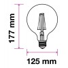 VT-2067 LED žárovka KOULE G125 VÝPRODEJ LED žárovka, těleso kov šedostříbrná, difuzor sklo opál, LED 7W, G125, teplá 2700K, 840lm, E27, 230V, tř.1, rozměry d=125mm, h=177mm náhled 3