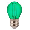 VT-2132 LED žárovka BAREVNÁ VÝPRODEJ LED žárovka, barva: zelená, těleso kov šedostříbrná, sklo čiré, LED 2W, 60lm, E27, G45, 230V, tř.1, rozměry d=45mm, h=75mm náhled 1