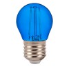 VT-2132 LED žárovka BAREVNÁ VÝPRODEJ LED žárovka, barva: modrá, těleso kov šedostříbrná, sklo čiré, LED 2W, 60lm, E27, G45, 230V, tř.1, rozměry d=45mm, h=75mm náhled 1