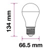 VT-2212 LED žárovka VÝPRODEJ LED žárovka, těleso kov šedostříbrná, difuzor plast opál, LED 12W, 1055lm, denní 6400K, E27, A65, Ra95, 230V, tř.1, rozměry d=66,5mm, h=134mm náhled 2