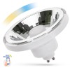 LED 10W ES111 smart TUYA LED žárovka bodová černá, 10W, GU10 ES111, 1050lm, pomocí app v telefonu Tuya WiFi, BT, lze nastavit teplotu CCT teplá 3000K - denní 6000K, stmívat, vyp/zap vyzař úhel 30°, Ra80, 230V, d=111mm, l=70mm náhled 2