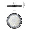 UFOLIGHT 105W, IP65 Závěsné průmyslové svítidlo, těleso kov, povrch černá, krycí plast čirý, LED 105W, 11550lm, neutrální 4000K, vyzař. úhel 70°, Ra80, 230V, IP65, IK06, rozměry d=218, h=80mm náhled 7