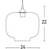 BARILET 1x40W E27 Závěsné svítidlo, těleso kov, povrch lak černá mat, difuzor sklo kouřové šedé, pro žárovku 1x40W, E27, 230V, IP20, tř.1. rozměry sklo d=240mm, h=220mm, včetně závěsu l=1000mm, lze zkrátit náhled 2