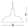 PUREBLECKO BIG 1x40W E27 Závěsné svítidlo, základna kov, stínítko kov, povrch lak černá mat, pro žárovku 1x40W, E27, 230V, IP20, tř.1. rozměry stínítko d=360mm h=210mm, včetně závěsu l=1000mm, lze zkrátit náhled 2