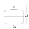 BLAKIRANGE BIG 1x40W E27 Závěsné svítidlo, základna kov, těleso kov, povrch lak černá mat, difuzor sklo oranžová, pro žárovku 1x40W, E27, 230V, IP20, tř.1. rozměry sklo d=240mm, h=230mm, včetně závěsu l=1200mm, lze zkrátit náhled 2