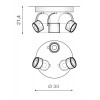 BROSS Stropní, přisazené, bodové svítidlo, nastavitelný směr svícení, těleso hliník, povrch černá, pro žárovku 3x35W, GU10, 230V, IP20, rozměry: d=300mm, h=214mm. náhled 4