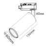 LILISPOT 10W GU10 Bodové svítidlo, nastavitelný směr svícení, těleso hliník, povrch bílá, pro LED 1x10W, GU10, ES50, 230V, IP20, d=60mm, l=130mm, vč 3F adaptéru kompatibilní NORDIC ALUMINIUM, EUTRAC náhled 5