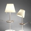 MELAMPO NOTTE Stolní lampa, těleso hliník, povrch šedostříbrná, klobouk náklopný, materiál textil povrch šedostříbrná, pro žárovku 1x42W, E14, 230V, IP20, d=230mm, h=400mm náhled 3