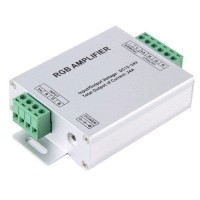ZESILOVAČ LED RGB 3X8A Zesilovač, opakovač, pro RGB LED pásky, 3x8A, (12V-24V, 12V - 96W/kanál/288W celkem, 24V 192W/kanál/576W celkem) IP20, 105x65x25mm
