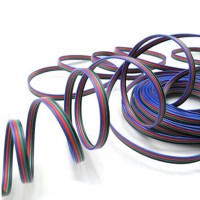 LED RGB KABEL 4X0,5MM2 Kabel, čtyřžilový 4x0,5mm2, plochý, pro napájení RGB LED osvětlení. cena/1m