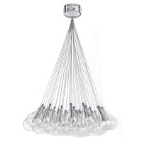 DROP 37 Závěsné svítidlo, základna kov, povrch chrom lesk, sklo čiré, žárovka 37x10W, G4, vč. transformátoru vstup 230V, výstup 12V, IP20, d=1000mm, závěs=max.1800mm