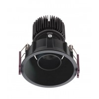 XARGO Vestavné bodové svítidlo, materiál hliník, povrch bílá mat/černá, LED 10W, 960lm, teplá 3000K, 230V, IP20, Ra90, tř.1, rozměry d=90mm, h=99mm.