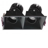 XARGO Vestavné bodové svítidlo, nastavitelný směr svícení, materiál hliník, povrch bílá mat/černá, LED 2x10W, 960lm, teplá 3000K, 230V, IP20, Ra90, tř.1, rozměry 175x90mm, h=99mm.