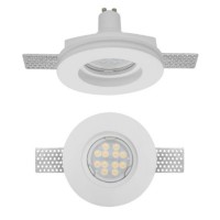 BOLETO GU10 1X35W KRUHOVÉ Stropní, podhledové, bezrámečkové, bodové svítidlo, materiál sádra, povrch bílá, pro žárovku 1x35W, GU10, ES50, 230V, IP20, tř.1, rozměry d=100mm, h=85mm
