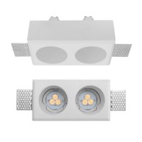 XGESS MINI Stropní, vestavné, bezrámečkové, bodové svítidlo, materiál sádra, povrch bílá, pro žárovku 2x35W, GU10, ES50, 230V, IP20, tř.1, rozměry 110x80x150mm