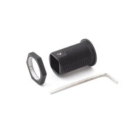 POTENZA PSZ Průchodka se závitem pro vertikální instalaci osvětlení do vitríny, materiál kov, povrch černá, IP20, tř.3, rozměry d=24mm, h=33mm