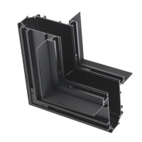 XTRIM MEDIUM Spojka pro 1-fázové lišty, vestavní, vnitřní, rohová 90°, materiál hliník, povrch černá, 48V, IP20, tř.3, rozměry 166x166x125mm