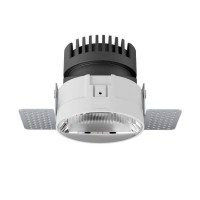 USTOP RFL LED 10W WALLWASHER Podhledové bezrámečkové svítidlo,  materiál hliník, povrch bílá, LED 10W, 1350lm, teplá 3000K, Ra90, svítí ASYMETRICKY - WALLWASHER, 230V, IP40, tř.2, rozměry d=83mm, h=75mm.
