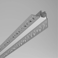  Zápustný rohový profil pro instalaci LED pásků do sádrokartonu, materiál hliník, difuzor plast opál, povrch šedá, max šířka LED pásku w=7mm, rozměry 36,5x38,4mm, délka l=3m, vč. 2 koncovek.