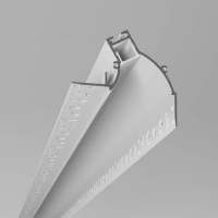 PRF profil XII, ASYMETRICKÝ Zápustný profil pro instalaci LED pásků do sádrokartonu, materiál hliník, povrch bílá, difuzor plast opál, rozměry 64,5x60mm, délka l=3m, vč. 2 koncovek.