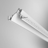 PRF profil XIII ASYMETRICKÝ Zápustný profil ASYMETRICKÝ, pro instalaci LED pásků do sádrokartonu, materiál hliník, povrch bílá, difuzor plast opál, pro LED pásky w=12mm,  rozměry 73,3x40mm, délka l=3m, vč. 2 koncovek