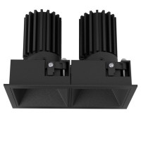 MISOT SQ 2x10W IP40 Podhledové bodové, komínkové svítidlo, výklopné 30°, materiál hliník, povrch vnitřní černá, rámeček černá/bílá, LED 2x10W, 2x1350lm, teplá 3000K, Ra90, vyzař úhel 36°, 230V, IP40, tř.2, rozměry 138x73x97mm.