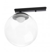 XCLICK S Svítidlo do kolejnicového systému, hliník, černá, kryt plast čirý, LED 6W, 630lm, teplá 3000K, stmívání PWM, Ra90, 48V, IP20, tř.3, rozměr koule: d=150mm.