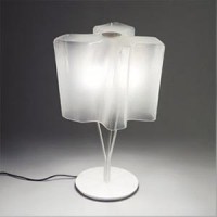 LOGICO TAVOLLO Stolní lampa, těleso kov, povrch šedostříbrná, sklo satinované, pro žárovku 3x60W, E27, 230V, IP20, stínidlo: 400x400x310mm, h=640mm