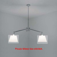 TOLOMEO SOSPENSIONE2 Stropní závěsné svítidlo, 2 nastavitelná ramena těleso hliník, povrch leštěný, pro žárovku 2x150W, E27, 230V, IP20, rozpětí ramen 1380mm, délka závěsu 930mm, POUZE TĚLESO, BEZ STÍNÍTKA